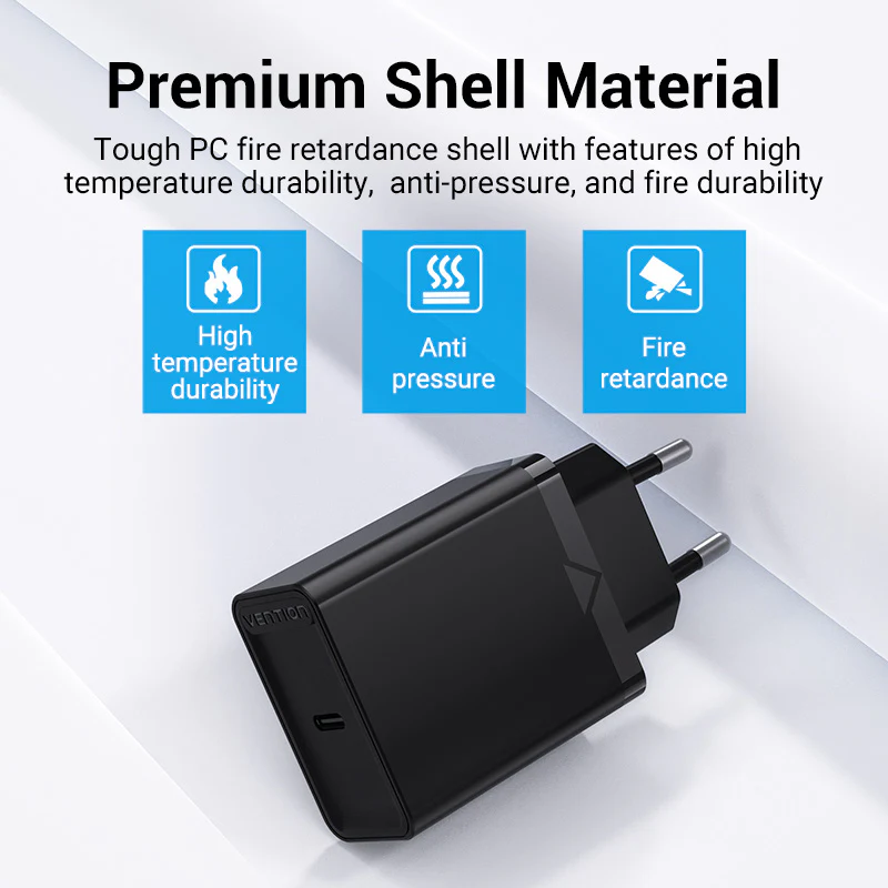 Vention 1-Port USB-C Wall Charger 20W EU-Plug - Image 10