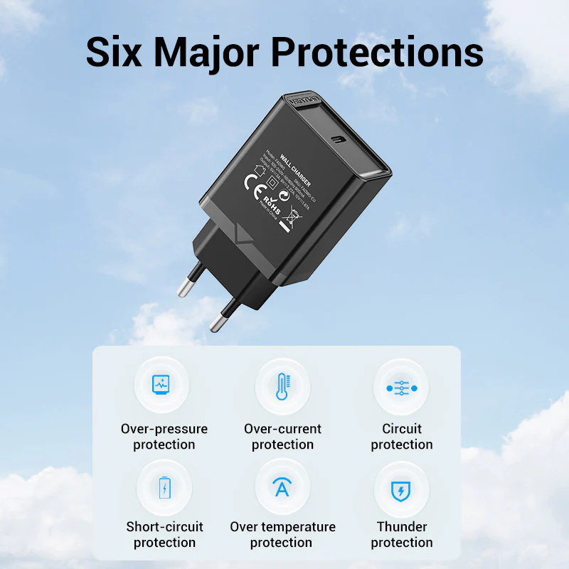 Vention 1-Port USB-C Wall Charger 20W EU-Plug - Image 12