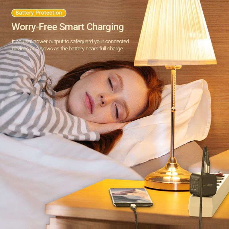 Vention 1-Port USB Wall Charger (18W) EU-Plug Black - Image 10