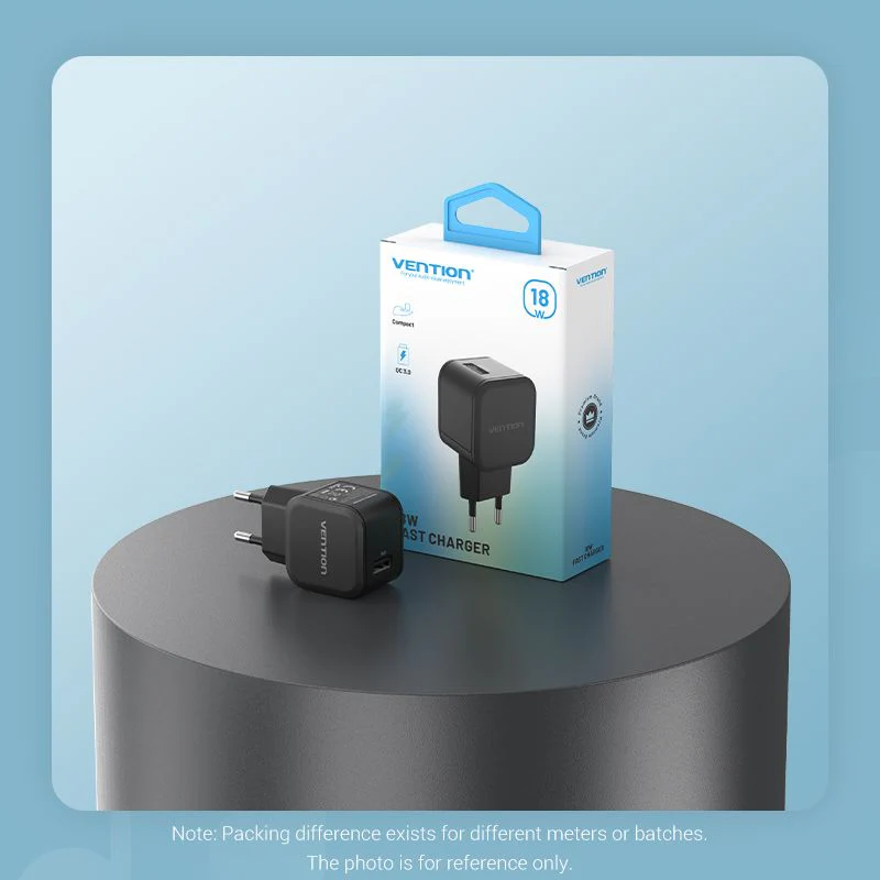 Vention 1-Port USB Wall Charger (18W) EU-Plug Black - Image 14