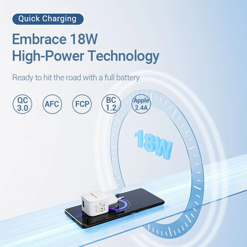 Vention 1-Port USB Wall Charger (18W) EU-Plug Black - Image 6