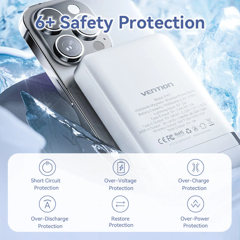 Vention 10000mAh Magnetic Wireless Power Bank 22.5W - Image 13