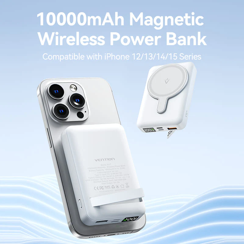 Vention 10000mAh Magnetic Wireless Power Bank 22.5W - Image 3