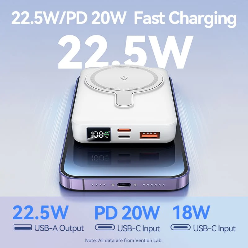 Vention 10000mAh Magnetic Wireless Power Bank 22.5W - Image 7