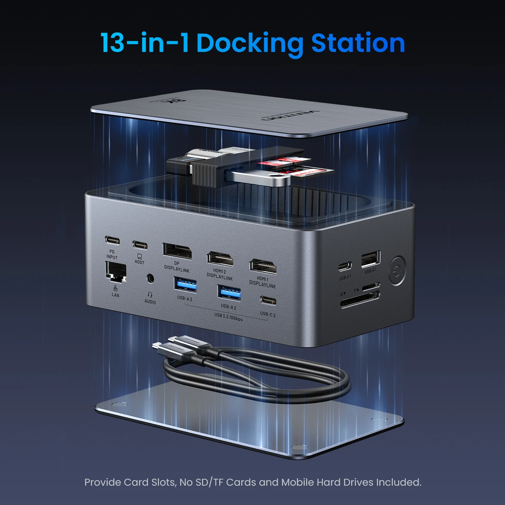 13-in-1 USB-C 8K Vertical Docking Station with Digital Display - Image 5