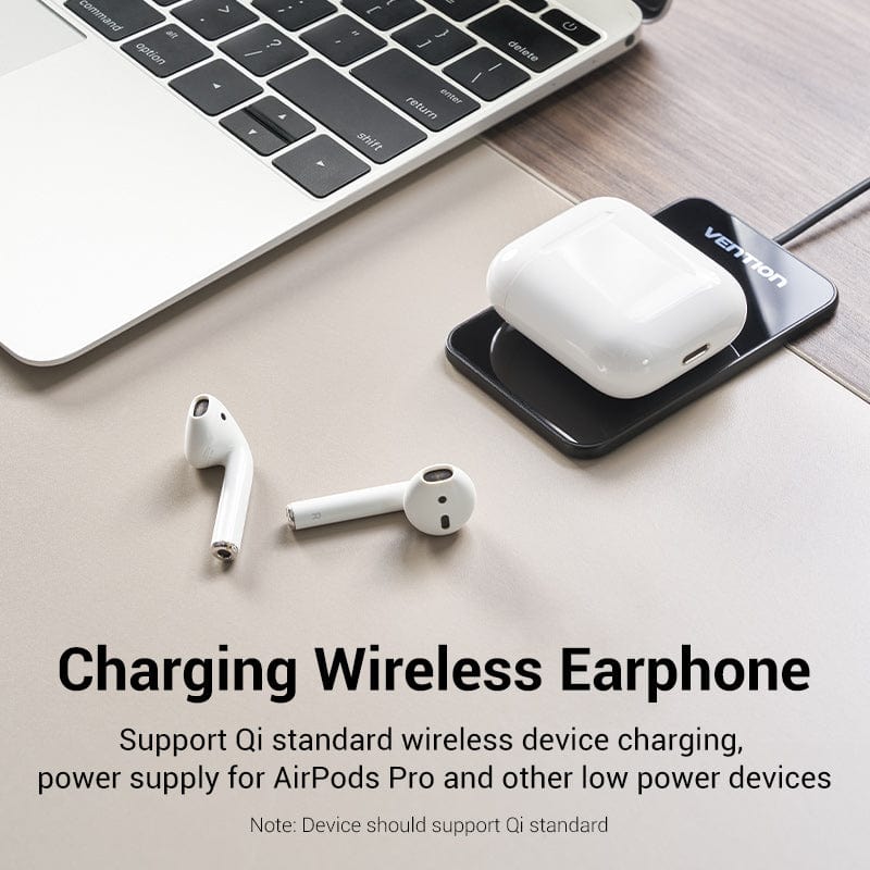 Vention Wireless Charger 15W Ultra-thin Mirrored Surface Type 0.05M Black - Image 4
