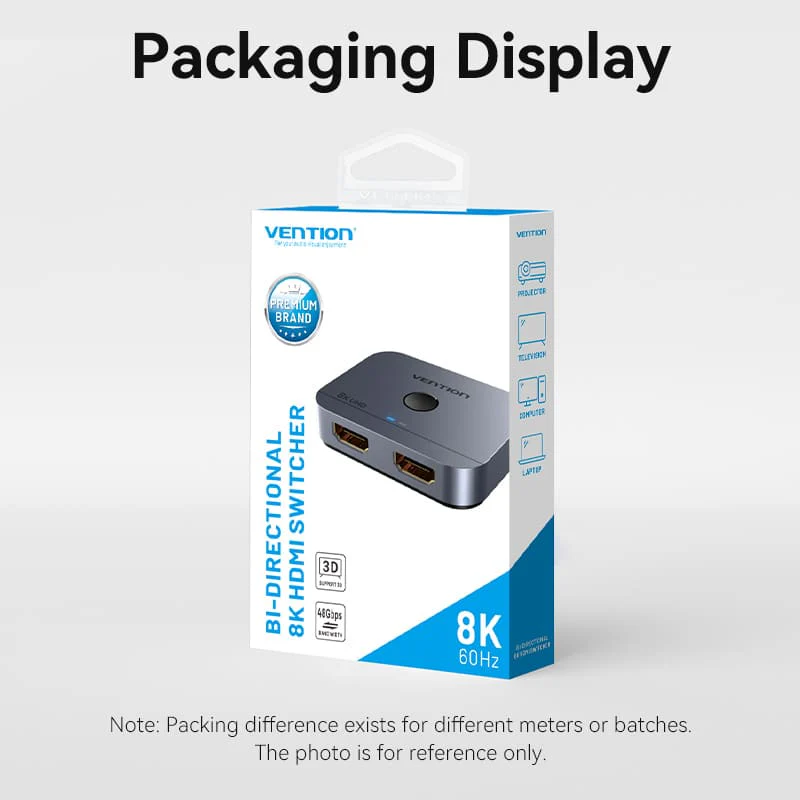 Vention 2-Port Bi-Directional 8K HDMI™ Switcher Gray Aluminium Alloy Type - Image 21