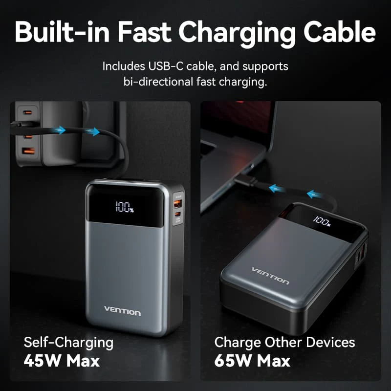 Vention 20000mAh Power Bank 65W - Image 4