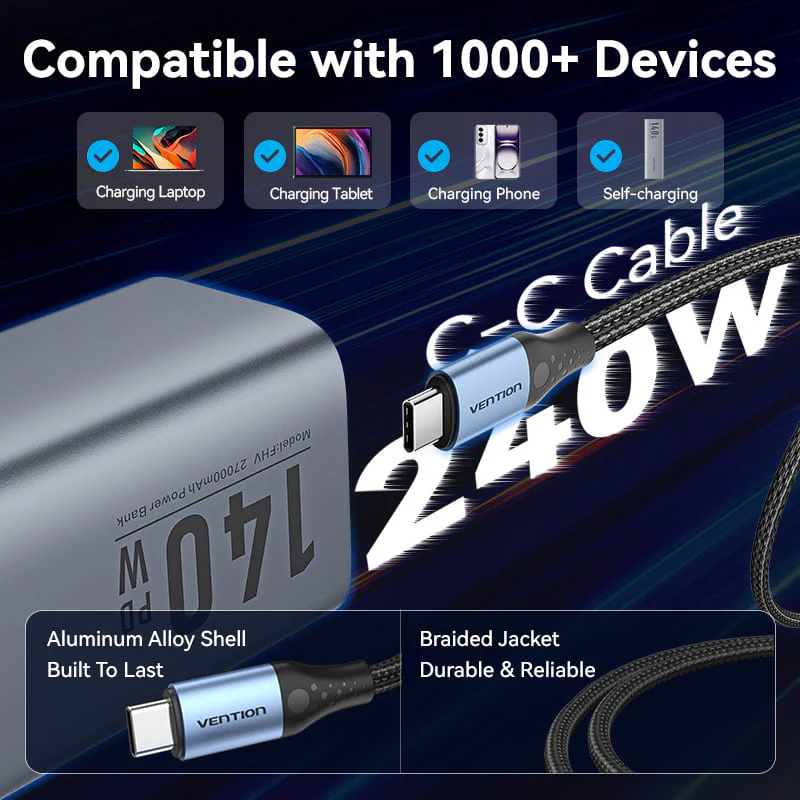 Vention 27000mAh Power Bank 140W - Image 11