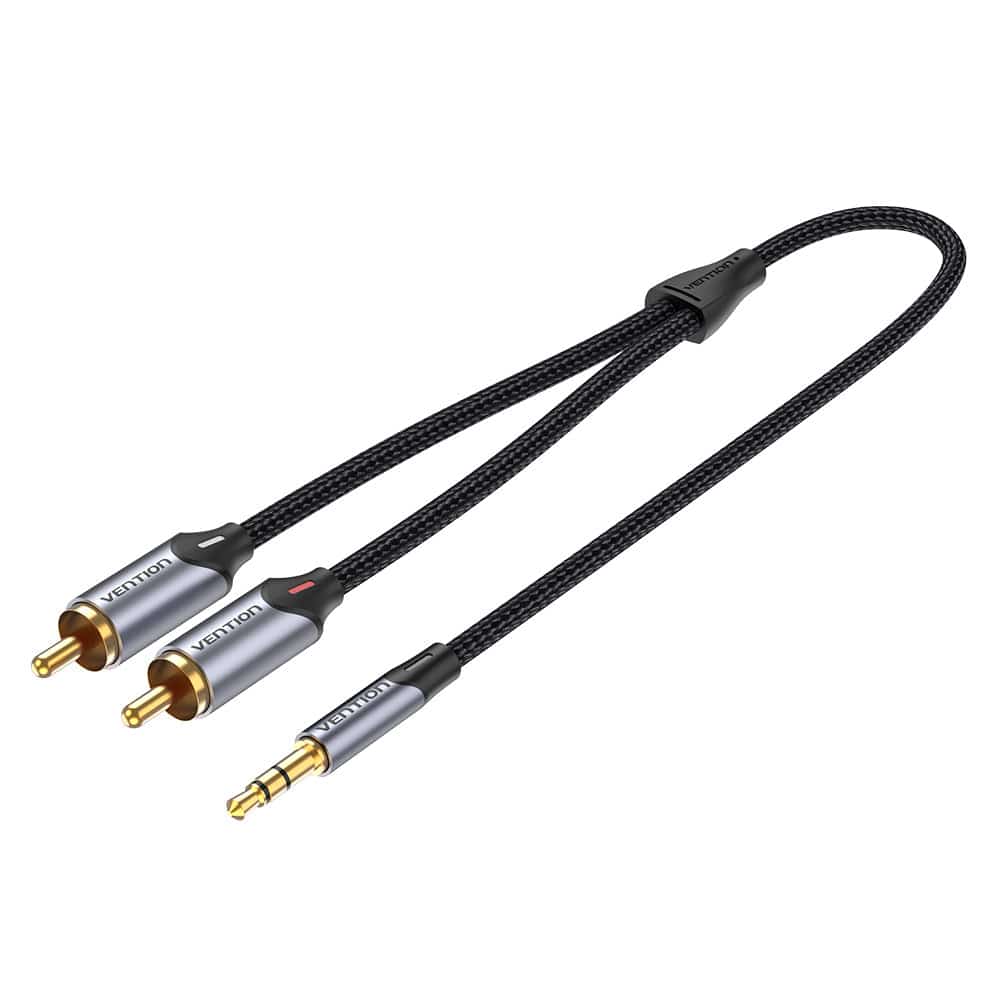 Vention 3.5MM Male to 2-Male RCA Adapter Cable Aluminum Alloy Type - Image 3