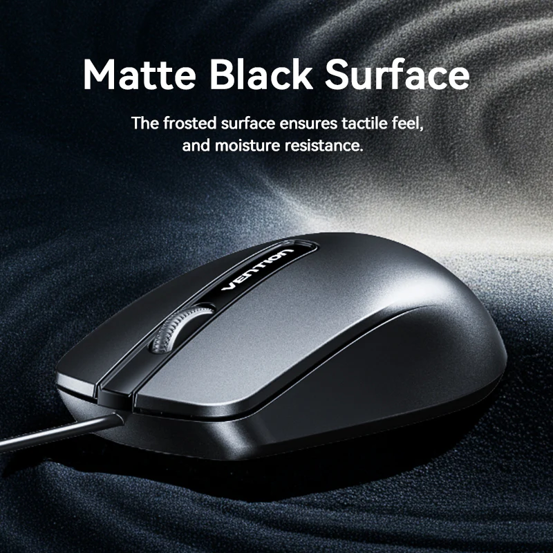 Vention 3-Button USB Wired Computer Mouse 1.5M Black - Image 5