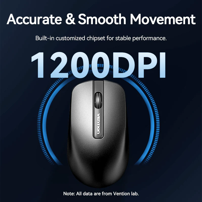 Vention 3-Button USB Wired Computer Mouse 1.5M Black - Image 6