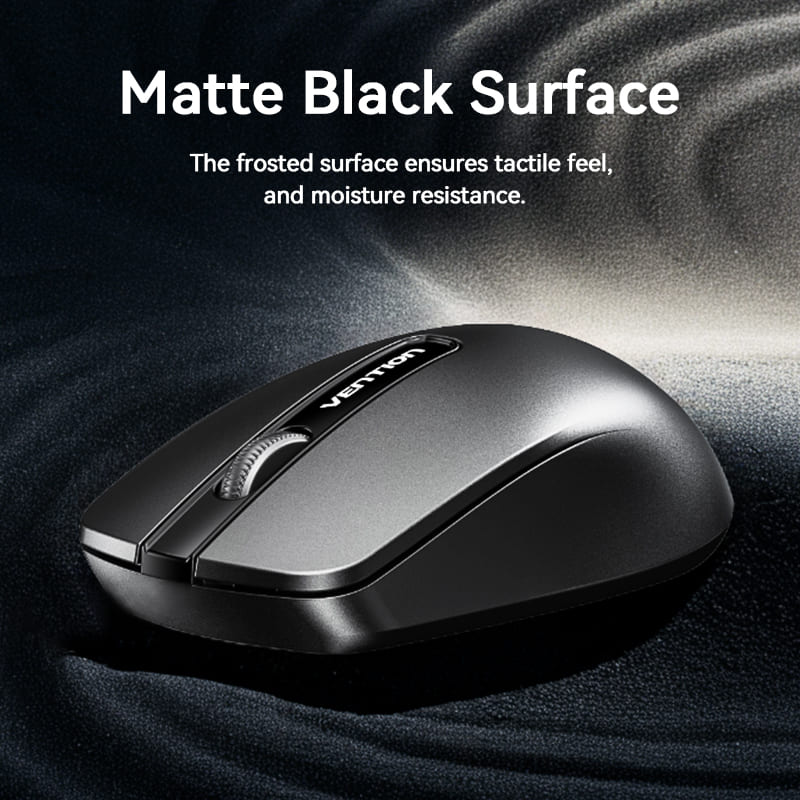 Vention 3-Button Wireless Computer Mouse with USB Receiver Black - Image 5