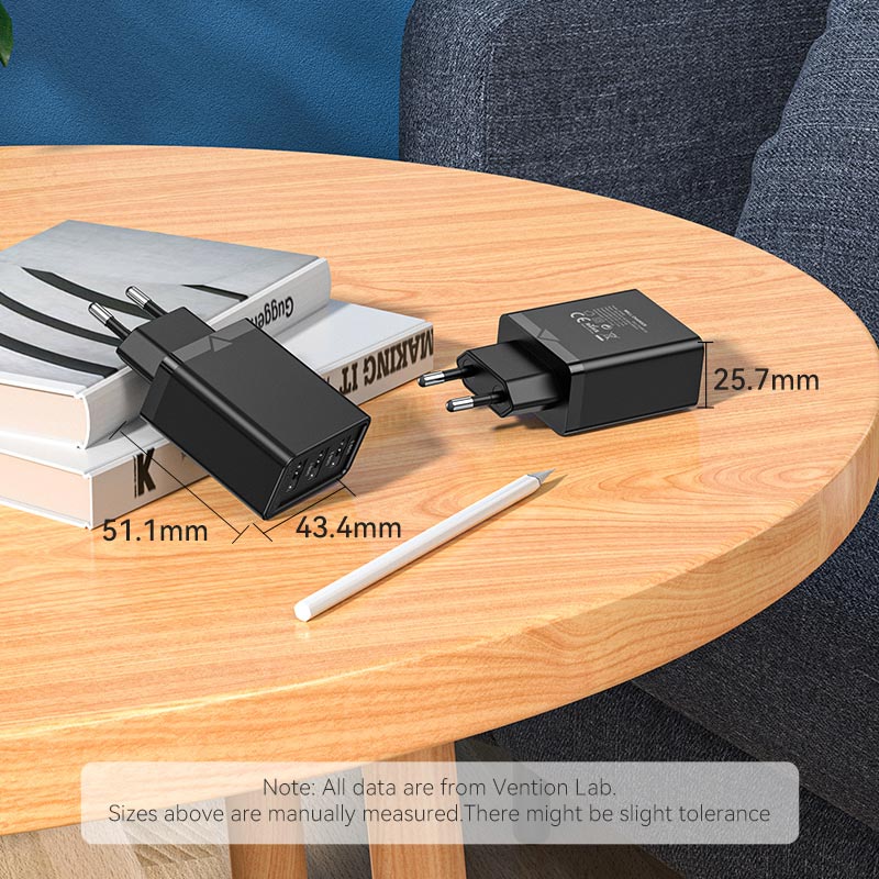 Vention 3-Port USB(A+A+A) Wall Charger(12W/12W/12W) EU-Plug - Image 13