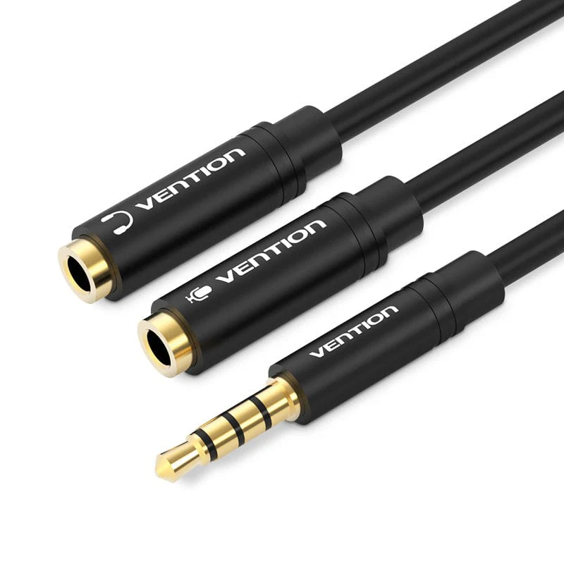 Vention 4 Pole 3.5mm Male to 2*3.5mm Female Stereo Splitter Cable - Image 6