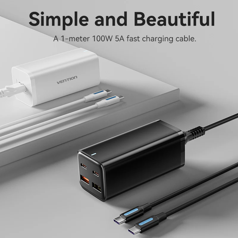 Vention 4-Port USB (C+C+A+A) GaN Charger (100W/100W/18W/18W) EU-Plug - Image 11