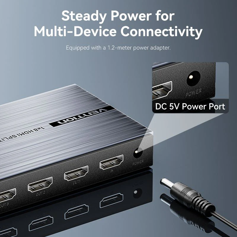 Vention 4K 1x8 HDMI™ Splitter Black Aluminum Alloy Type EU Standard - Image 11