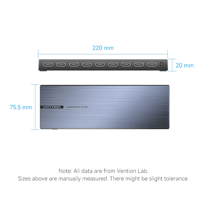 Vention 4K 1x8 HDMI™ Splitter Black Aluminum Alloy Type EU Standard - Image 16