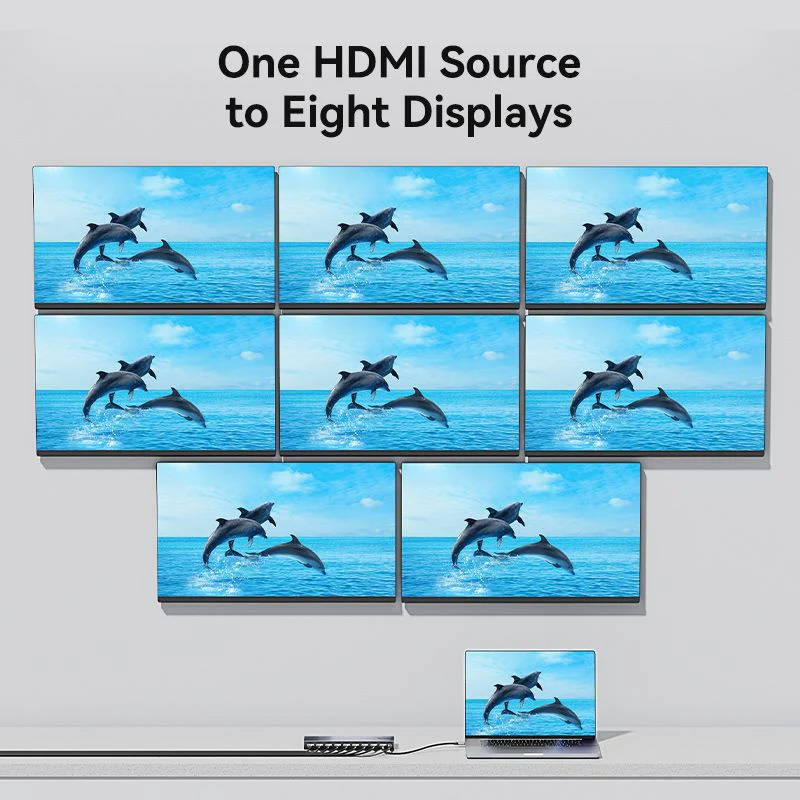 Vention 4K 1x8 HDMI™ Splitter Black Aluminum Alloy Type EU Standard - Image 4