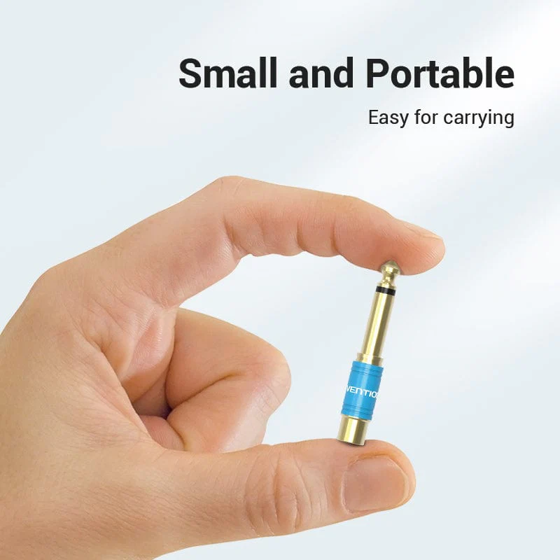 Vention 6.35mm Male to RCA Female Audio Adapter Blue Aluminum Alloy Type - Image 8