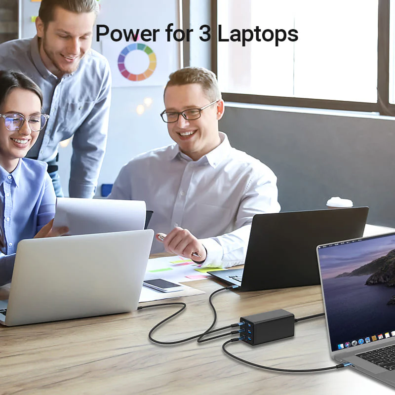 Vention 6-Port USB (C+C+C+C +A+A) Desktop GaN Charger (140W/140W/45W/20W/18W/18W) Plug - Image 8