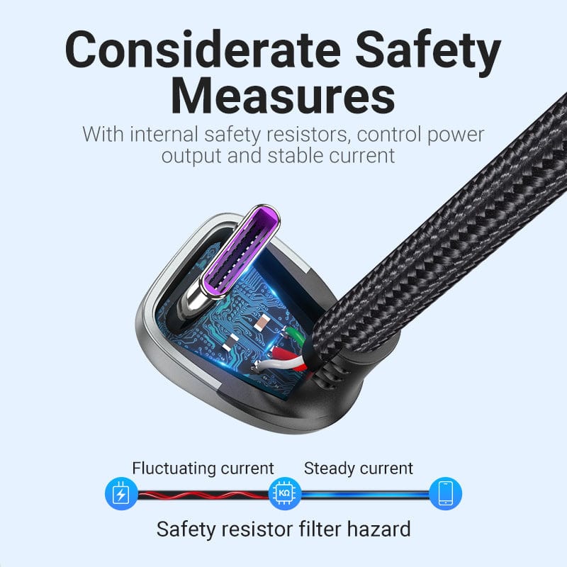Vention USB 2.0 A Male to USB-C Male U-Shaped 5A Cable Aluminum Alloy Type - Image 4