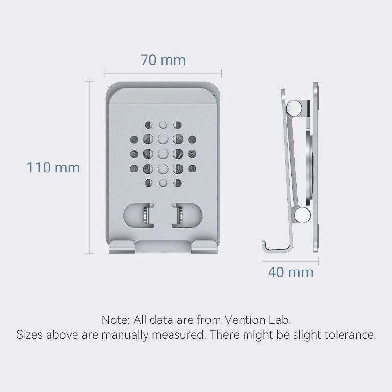 Vention Articulating Desk Phone Stand with 360° Rotatable Base Gray Aluminium Alloy Type - Image 14