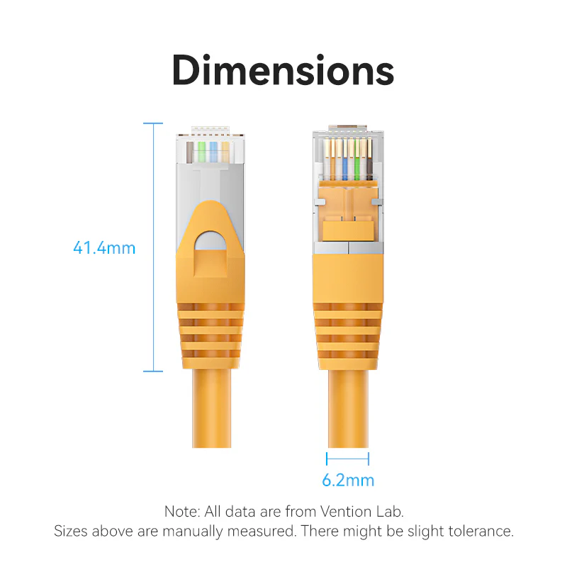 Vention Cat.6A SFTP Patch Cable Yellow - Image 12