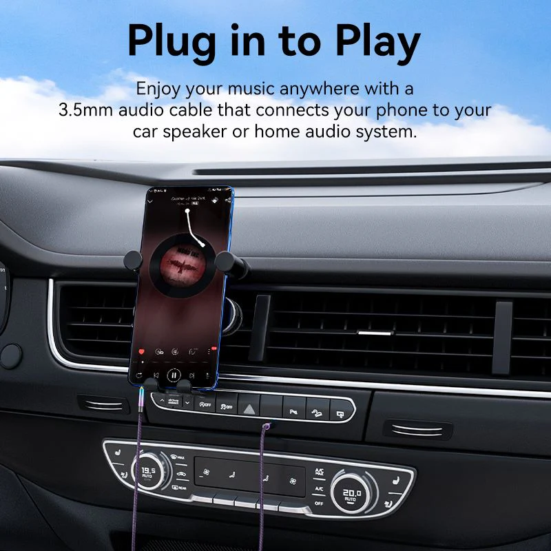 Vention Cotton Braided 3.5mm Male to Male Audio Cable 0.5/1/1.5/2/3/5M Purple Aluminum Alloy Type - Image 6