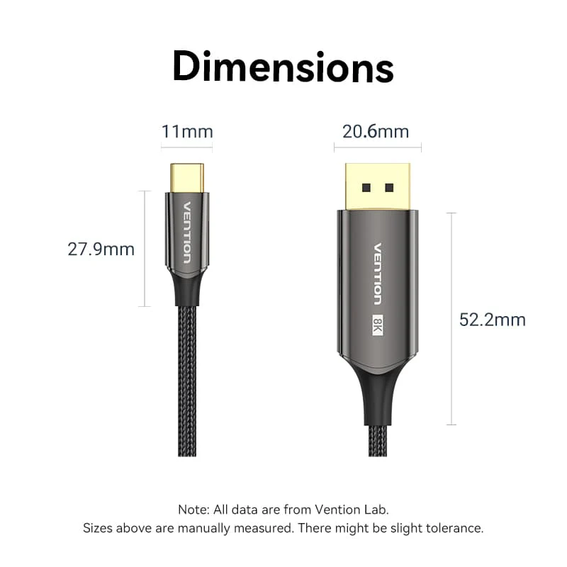 Vention 8K Bi-Directional USB-C to DisplayPort Cable - Image 14