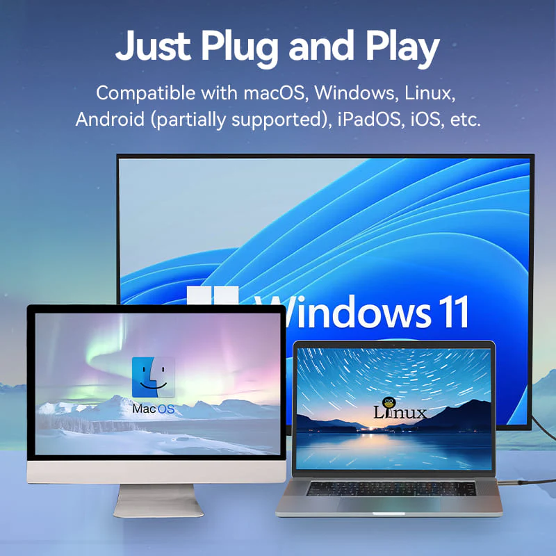 Vention 8K Bi-Directional USB-C to DisplayPort Cable - Image 3