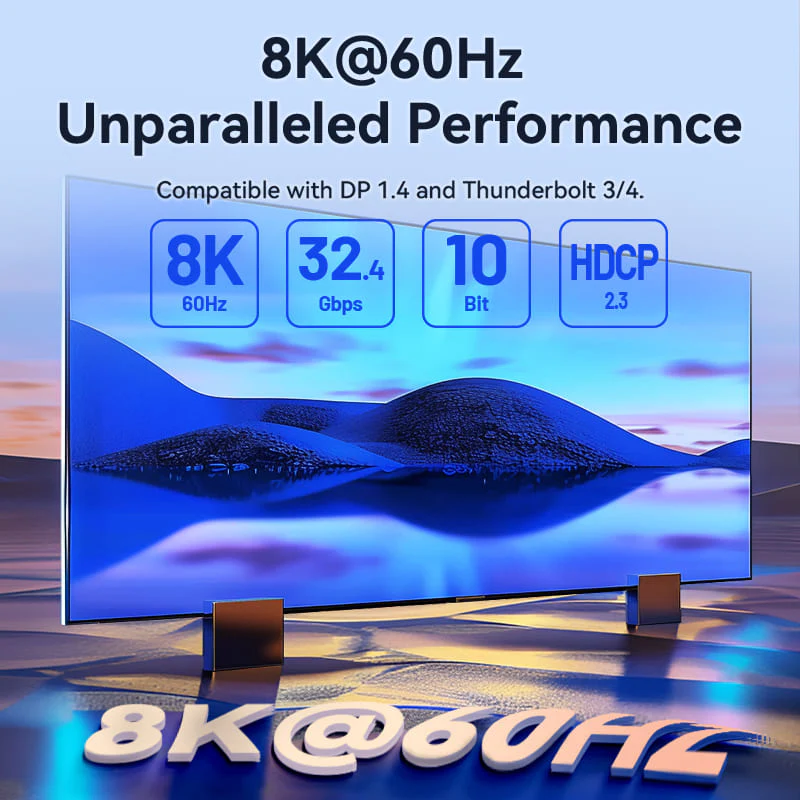 Vention 8K Bi-Directional USB-C to DisplayPort Cable - Image 4