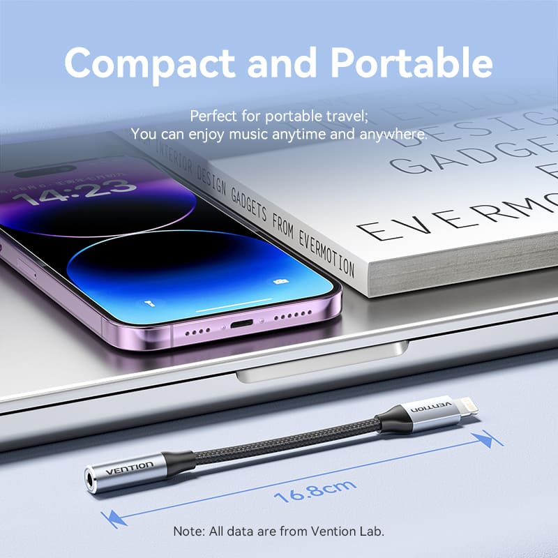 Vention Cotton Braided Lightning Male to 3.5MM Earphone Jack Adapter Aluminum Alloy Type - Image 11