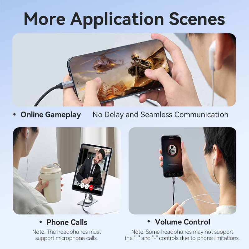 Vention Cotton Braided Lightning Male to 3.5MM Earphone Jack Adapter Aluminum Alloy Type - Image 12