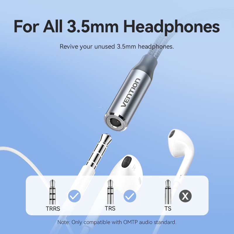 Vention Cotton Braided Lightning Male to 3.5MM Earphone Jack Adapter Aluminum Alloy Type - Image 7