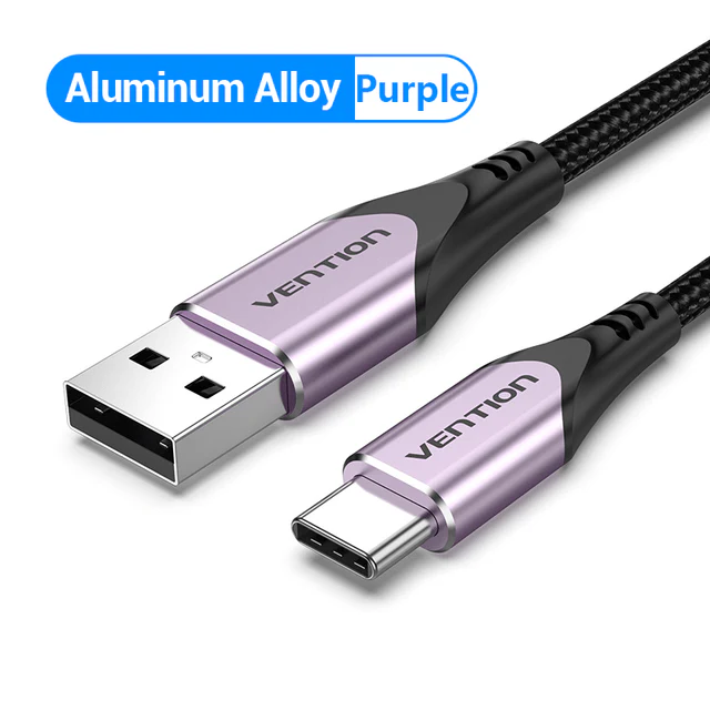 Vention Cotton Braided USB 2.0 A Male to C Male 3A Cable Aluminum Alloy Type - Image 11