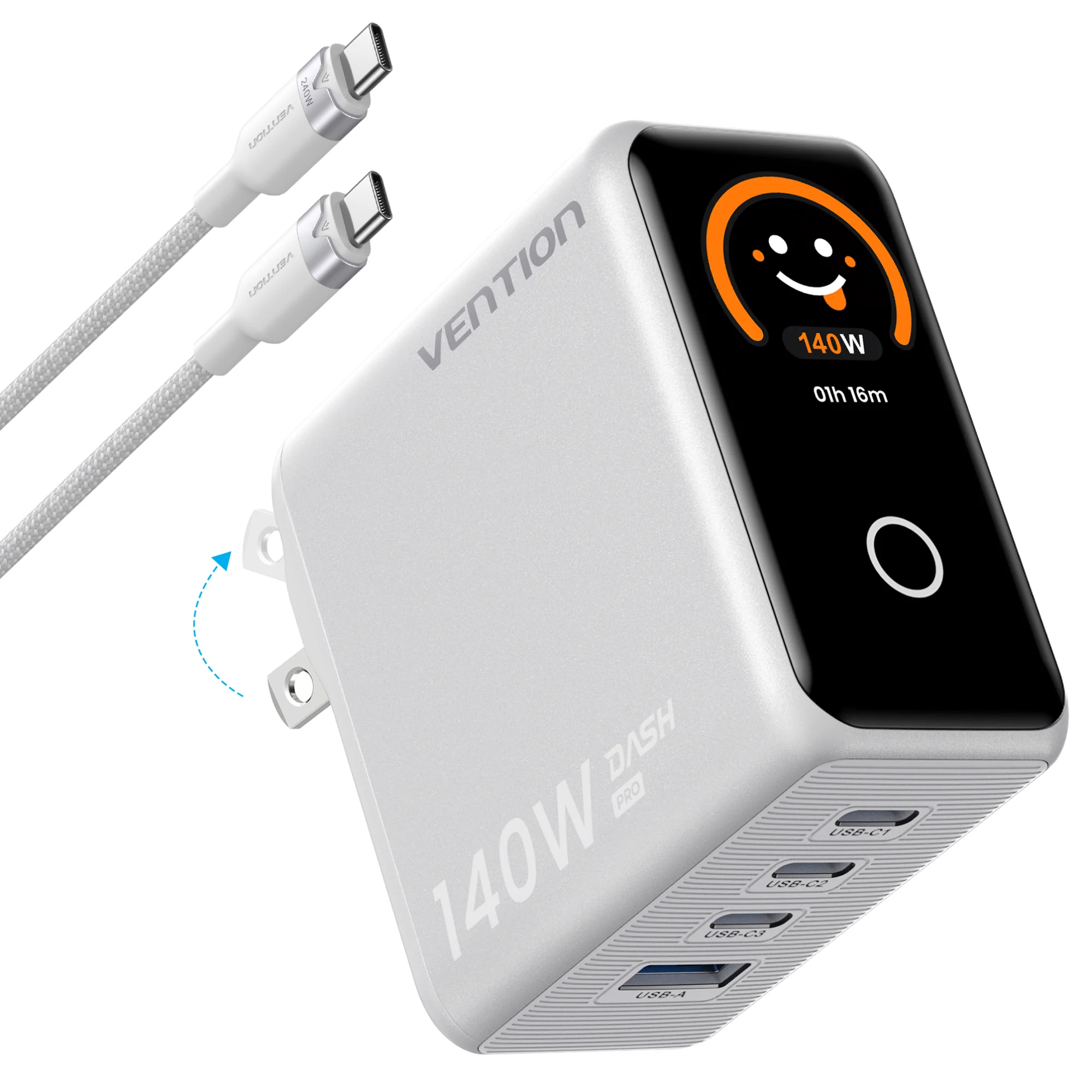140W 4-Port GaN5.0 Charger with Smart Display - Image 3
