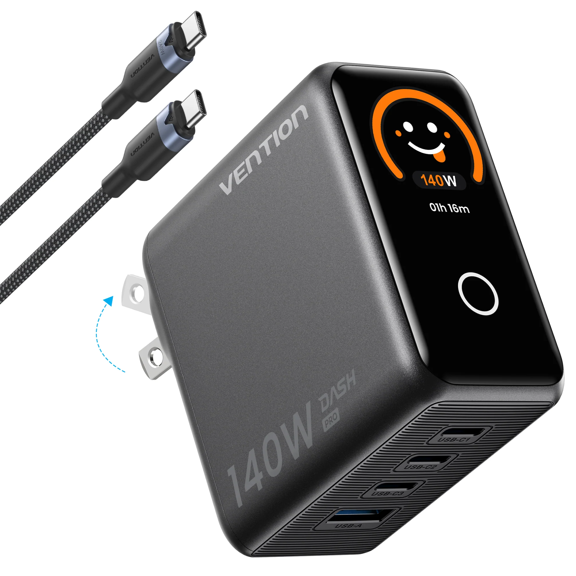 140W 4-Port GaN5.0 Charger with Smart Display - Image 4