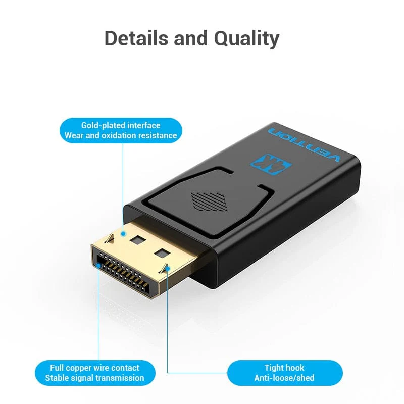Vention DisplayPort Male to HDMI™ Female 4K Adapter Black - Image 6