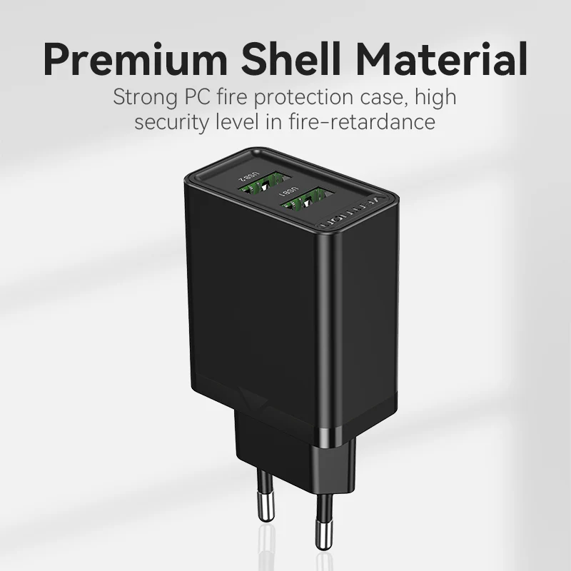 Vention 2-Port USB(A+A) Wall Charger (18W/18W) EU-Plug - Image 7