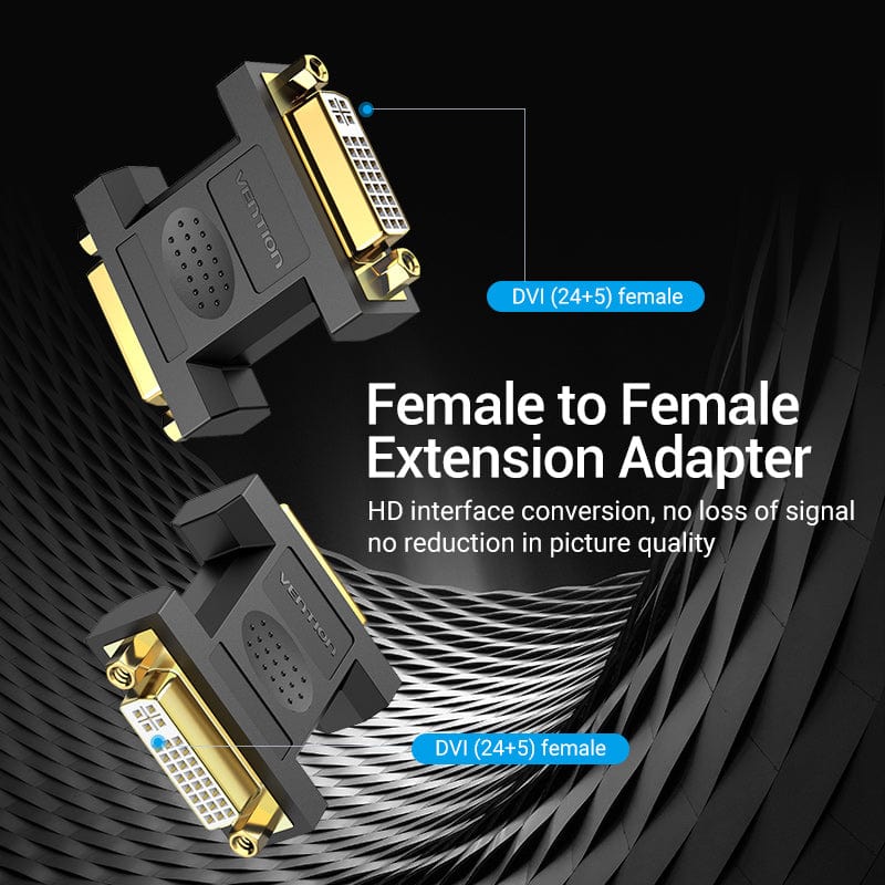 Vention DVI Female to Female Adapter (24+5) Black - Image 3