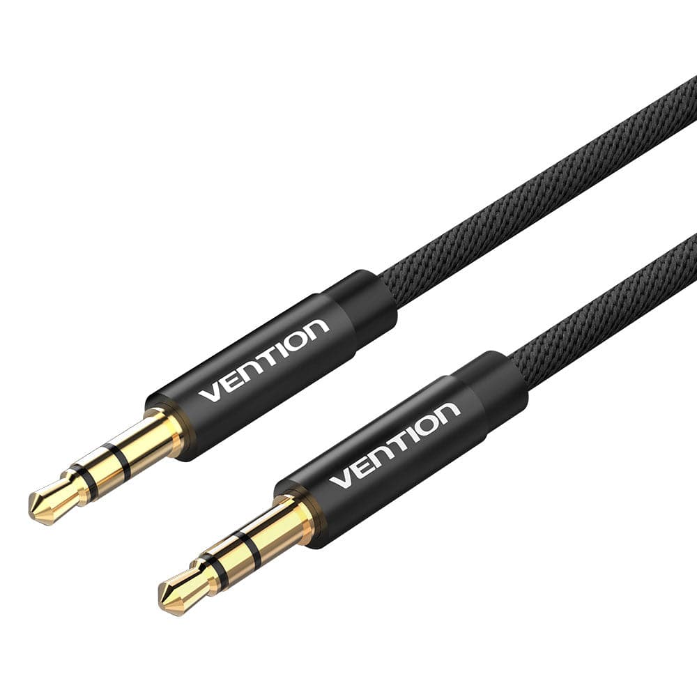 Vention Fabric Braided 3.5mm Male to Male Audio Cable Black Metal Type - Image 9