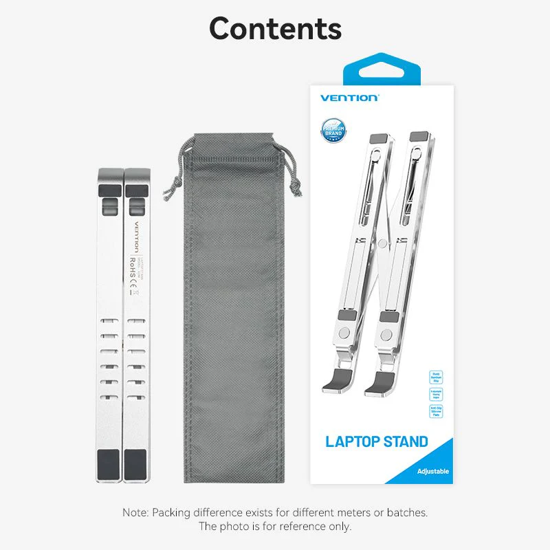 Vention Foldable Laptop Stand Silver Aluminum Alloy Type - Image 12
