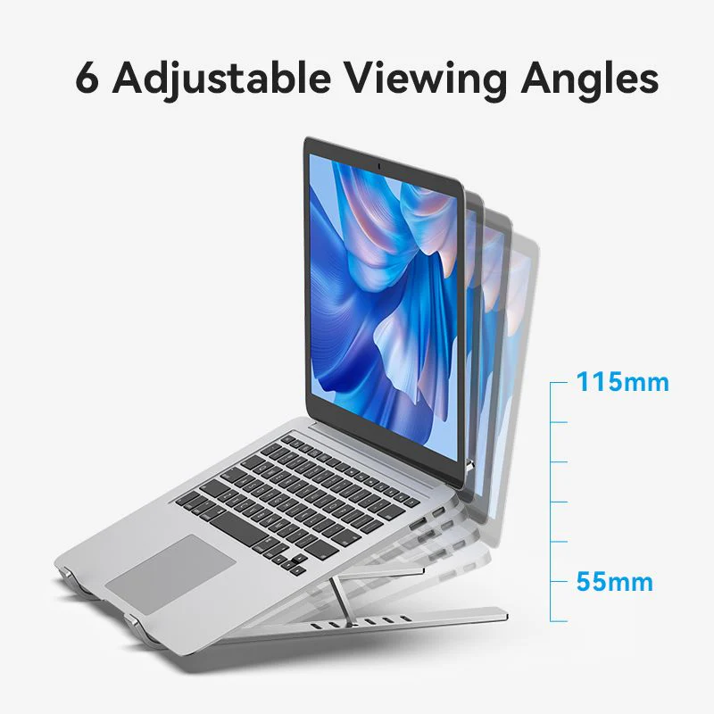 Vention Foldable Laptop Stand Silver Aluminum Alloy Type - Image 4