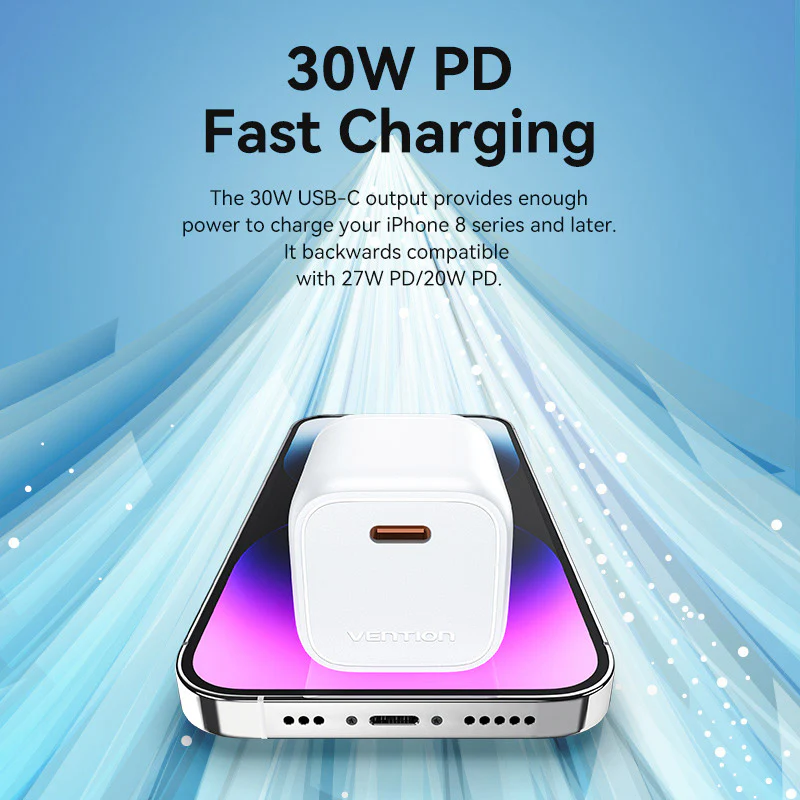 Vention 1-Port USB-C GaN Charger 30W EU-Plug - Image 10