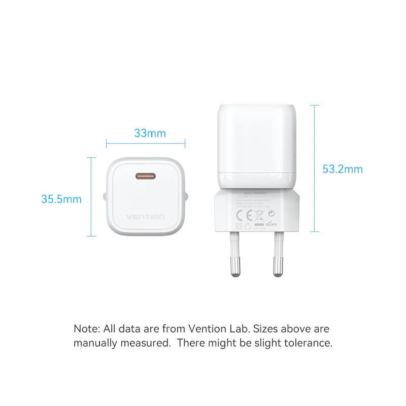 Vention 1-Port USB-C GaN Charger 30W EU-Plug - Image 18