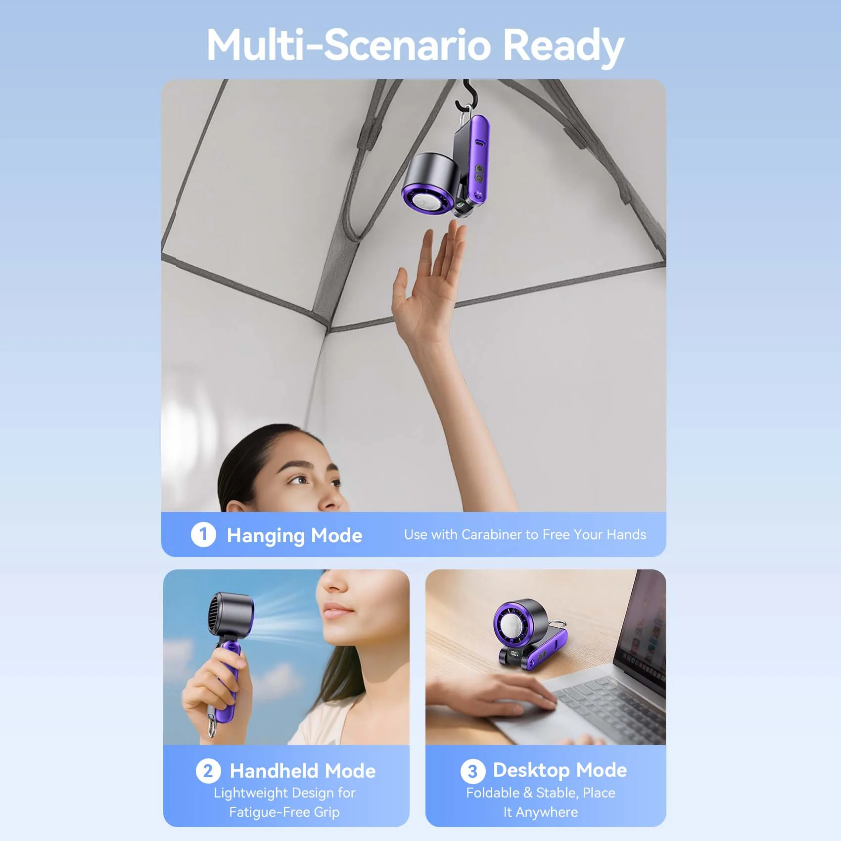 Vention Handheld Foldable High-Speed Cooling Fan - Image 11