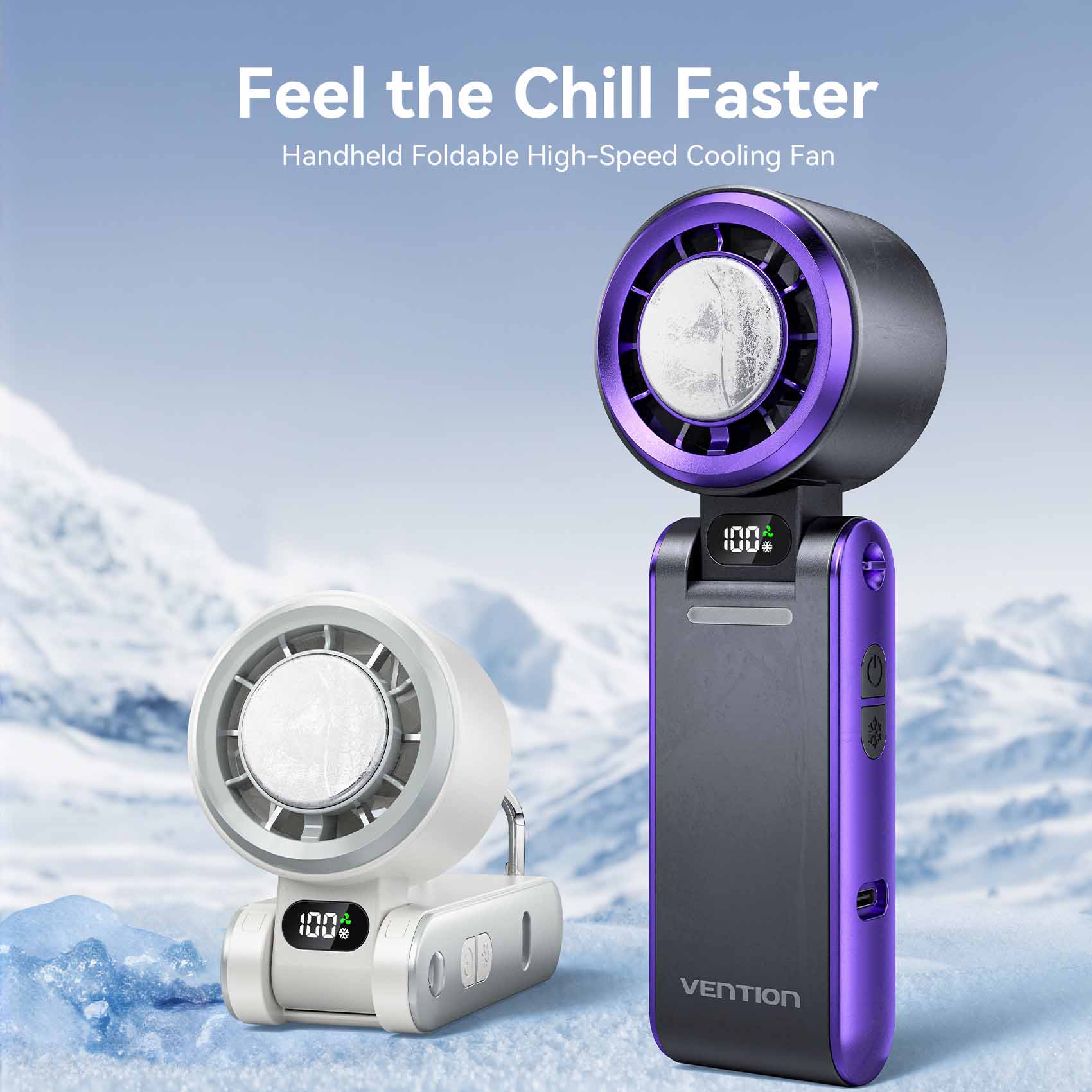 Vention Handheld Foldable High-Speed Cooling Fan - Image 3