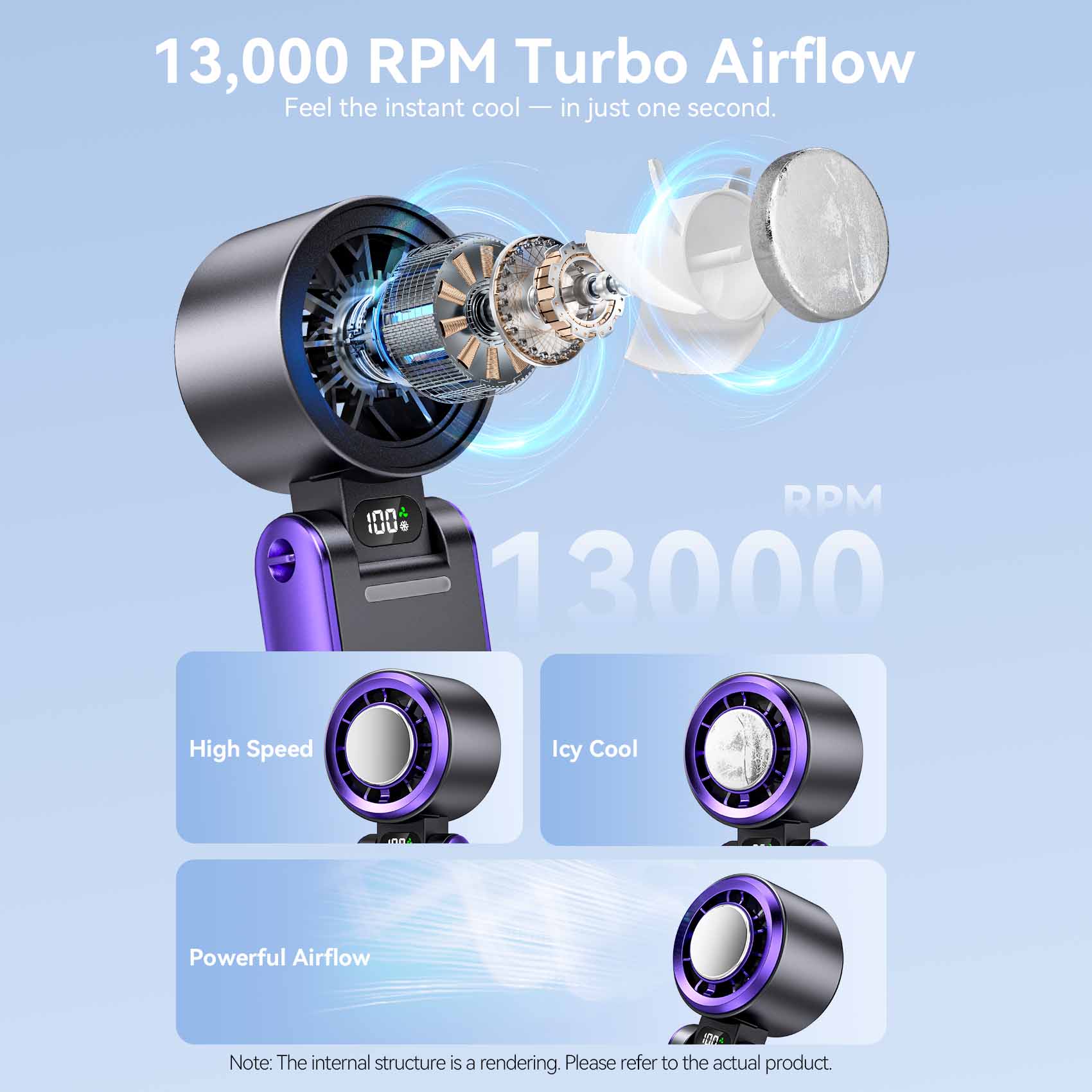 Vention Handheld Foldable High-Speed Cooling Fan - Image 6