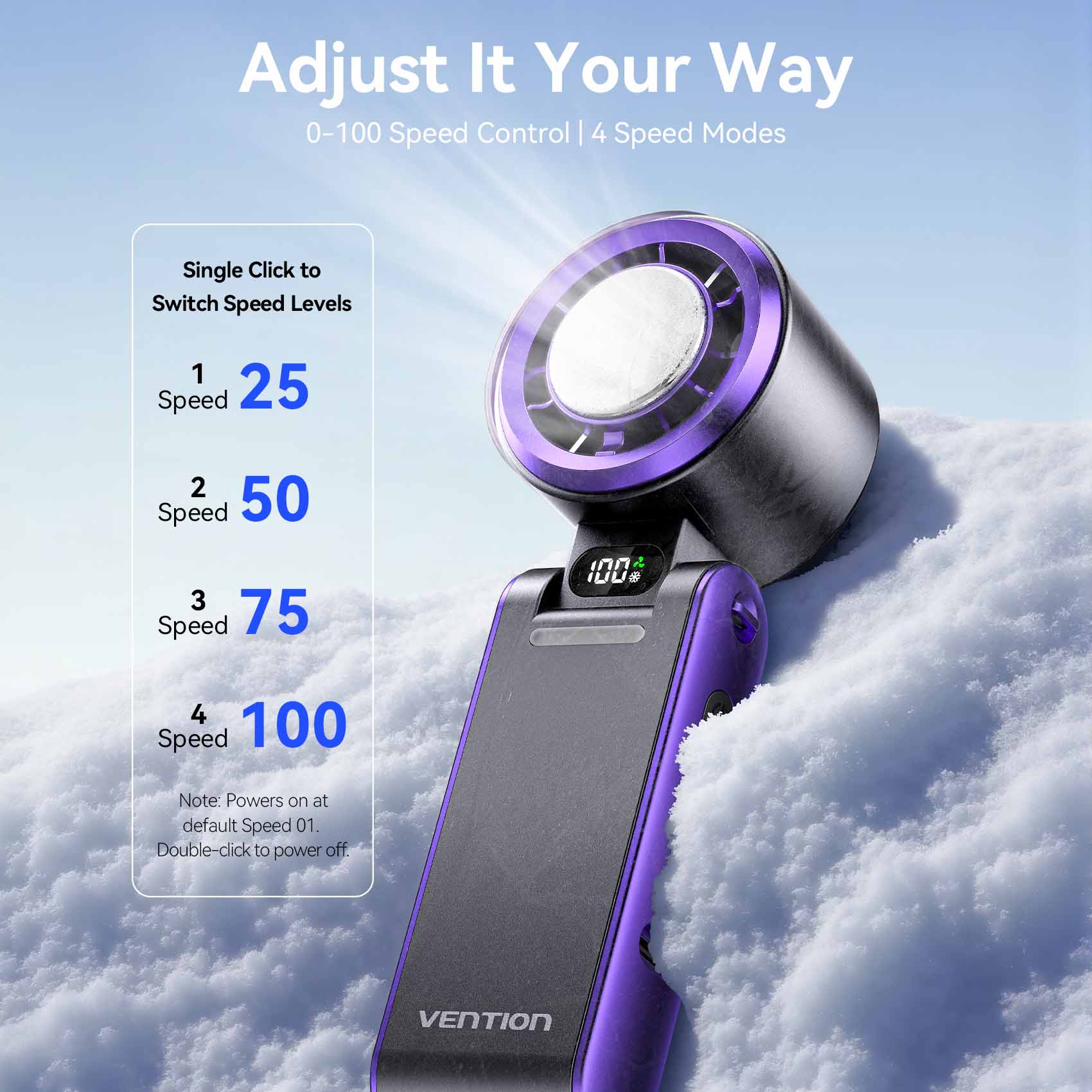 Vention Handheld Foldable High-Speed Cooling Fan - Image 7